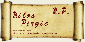 Miloš Pirgić vizit kartica